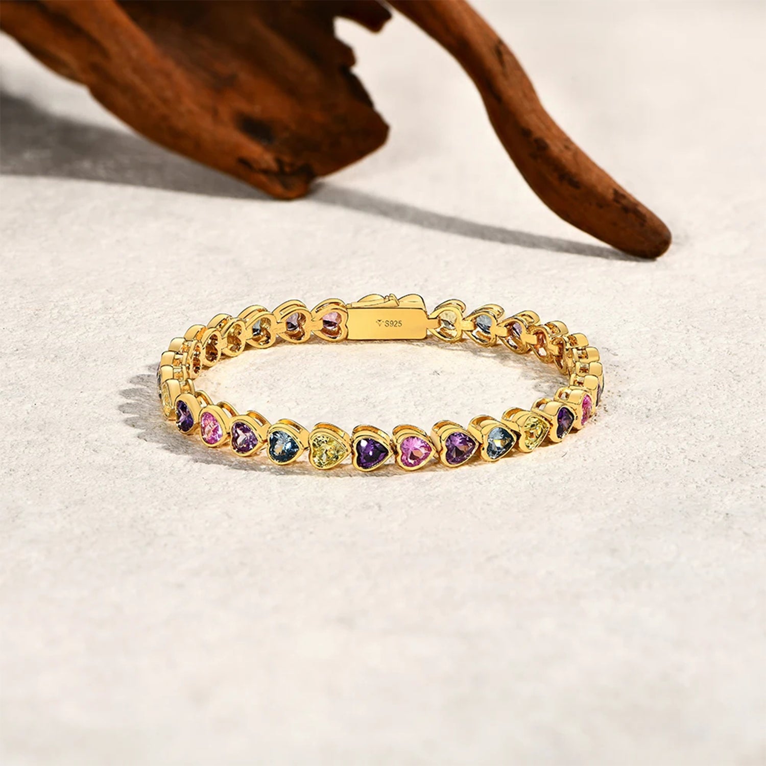 Memovra Heart Sapphire & Zircon Bracelet